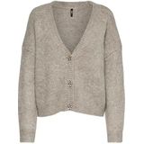 ONLY - Gebreid vest - Beige gemêleerd - Losvallend model