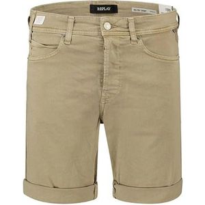 Replay Heren Tapered Fit Jeans Shorts RBJ901, 725 Peanut, 40W