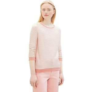 TOM TAILOR Denim Sweatshirt voor dames, 34736 - Rose White Structure Streep, L