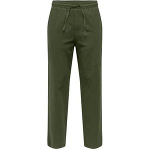 ONSSINUS Loose 0007 COT LIN Pant NOOS, groen (olive night), M