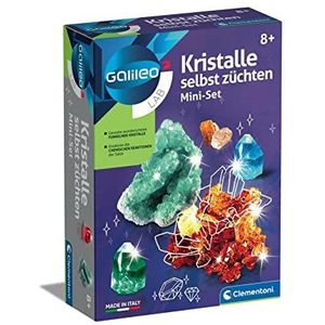 Galileo Lab – zelf kristallen kweken miniset, experimenteerdoos voor kleine wetenschappers, speelgoed voor kinderen vanaf 8 jaar, kleurrijke experimenten voor de kinderkamer van Clementoni 69936