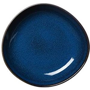 like. by Villeroy & Boch Lave bleu schaal plat klein, 22 x 21 x 4,2 cm, stijlvolle eetschaal van aardewerk voor kleine bijgerechten en salades, vaatwasmachinebestendig
