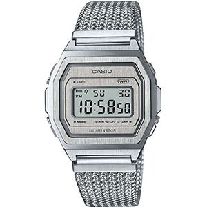 Casio Vintage uniseks zilveren horloge A1000MA-7EF