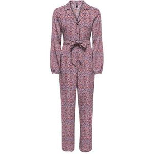 ONLNOVA LIFE ELITE L/S ZIRA JUMPSUIT AOP, Rood Orange/AOP: 591 Soul, S