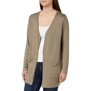 KAFFE Damesvest, licht, gebreid, open voorkant, lange mouwen, zakken, casual pasvorm, Brindle, XXL