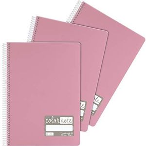 Grafoplás 98525653 notitieboeken, A4, gelinieerd, 80 vellen, 90 gram, roze, polypropyleen, serie Colornote