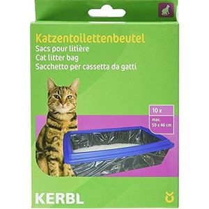 Kerbl 84215 zakje voor kattentoiletten XL 59 x 46 cm, pak van 10 kattenblokjes