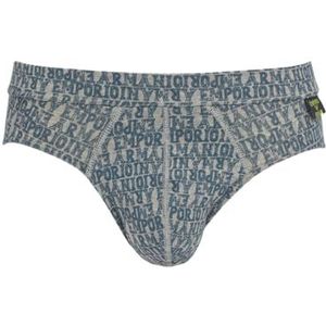 Emporio Armani Heren Men's All Over Bold Logo Boxer Briefs, Grijs Melange/Artic, S