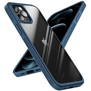 Quikbee Ontworpen voor iPhone 11 hoes, anti-slip kristalhelder niet-vergelende valbescherming militaire kwaliteit slank transparant hoesje voor iPhone 11 6,1 Inch-blauw