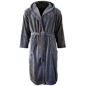 Close Up Henry's Cozy Fleece badjas - dames en heren ochtendjas, antraciet/grijs, saunamantel maten S - XL (XL)