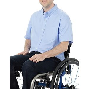 Amazon Essentials Heren Regular-Fit Korte Mouw Stretch Oxford Shirt met Zak, Poederblauw, Large