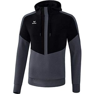 Erima uniseks-kind Squad sweatshirt met capuchon (1072003), zwart/slate grey, 152