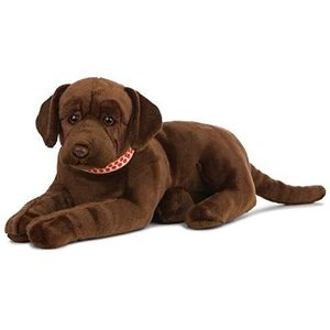 Living Nature Reuze Chocolade Labrador, Realistische Zachte Knuffel Hondenspeelgoed, Naturli Milieuvriendelijke Pluche, 60cm