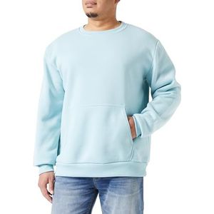 Colina Gebreid sweatshirt voor heren met ronde hals polyester EISMINZE maat XL, IJsmunt, XL