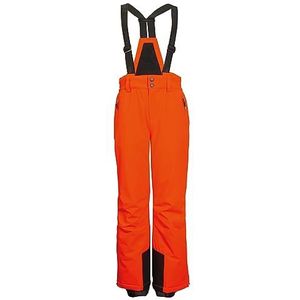 killtec Jongens skibroek/functionele broek met slabbetje, randbescherming en sneeuwvanger KSW 148 BYS SKI PNTS, neon zuiver oranje, 140, 41184-000