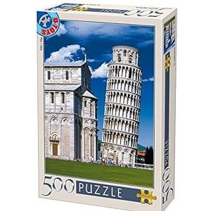 Unbekannt 69283-AB11 D-Toys puzzel 500 stuks Italië De scheve toren van Pisa, veelkleurig