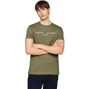 Tommy Hilfiger Heren Core Tommy Logo Tee Mw0mw11465, groen (Battle Green), 3XL Grote maten