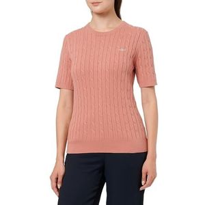 GANT Stretch Cotton Cable SS C-Neck, Faded Brick, XS