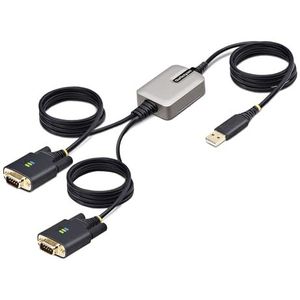 StarTech.com 4m 2-Port USB naar Seriëel Adapter Kabel, COM Retention, FTDI, DB9 RS232, Verwisselbare Schroeven/Moeren
