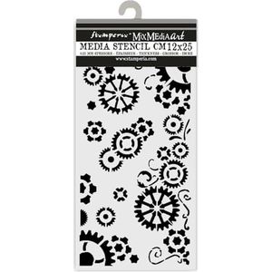 Stamperia - Dikke stencils voor plakboeken, albums, kaarten, bullet journals en meer, gears, flexibel materiaal, gemakkelijk schoon te maken, perfect voor hobby's, ambachten en geschenken (Gear up