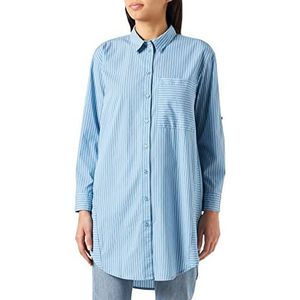 TOM TAILOR Dames blouse 1036968, 30198 - Blue White Thin Stripe, 36