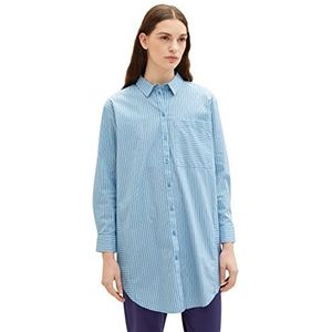TOM TAILOR Dames blouse 1036968, 30198 - Blue White Thin Stripe, 32