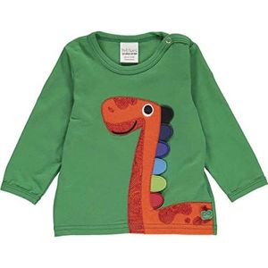 Fred's World by Green Cotton Baby-jongens Hello Dino L/S T-shirt, Earth green., 86 cm