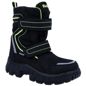 Richter - Davos WMS - Winterlaarzen - Zwart/neongeel - Klittenbandlaarzen in schoenwijdte Wijd