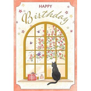 Piccadilly Greetings Gelukkige verjaardagskaart Kat - 7 x 5 inch