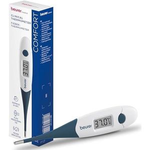 Beurer FT 17 digitale koortsthermometer, thermometer met flexibele meetpunt voor orale, rectale en axillaire meting, meetresultaat in 10 seconden, koortsindicator, voor baby's, kinderen en volwassenen