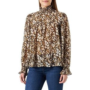 DreiMaster Vintage Bridgeport blouseshirt voor dames, Zwart meerkleurig., S