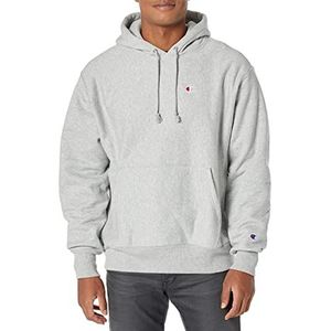 Champion Heren Hoodie, Reverse Weave, Fleece Comfortabele Trui Sweatshirt Voor Mannen, Oxford Grijs Linker Borst C, XL