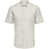 ONLY & SONS Heren Overhemd Korte Mouw Slim Fit Kraag Modern Zomer Shirt, Colour:Beige, Size:XS