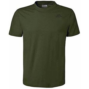 Kappa Cafers Slim Tee Heren Comfortabel en Stijlvol Technisch T-shirt, Groen Olijf/Groen Afrika, XS