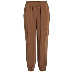 Vila Vrouwelijke broek High Waist Cargo, Caramel Café, 34