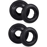 Relaxdays 2 x steekwagenbanden met slang, reservebanden 3,00-4" voor steekwagen, noppenprofiel, 125 kg, 260x85mm, zwart