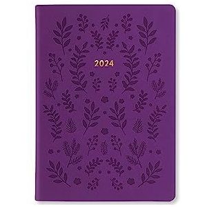 LETTS Woodland A6 week op 2 pagina's (meertalig) Purple 2024