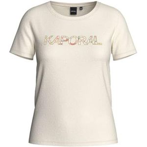 Kaporal, T-shirt, model FANJO, dames, gebroken wit, M; getailleerde pasvorm, korte mouwen, ronde hals, Wit, M