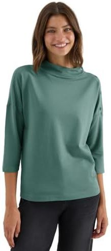 Cecil - Dames Shirt - Groen - Katoenmix - 3/4-mouwen