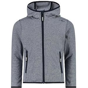CMP - Knit-Tech kinderjas met vaste capuchon B.Blue-Wit 116