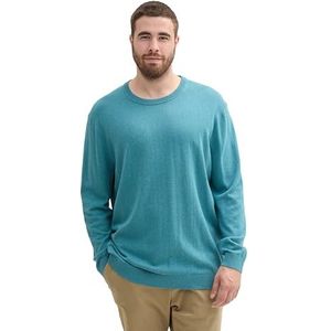TOM TAILOR heren plussize trui, 36299 - Bright Teal Melange, 4XL