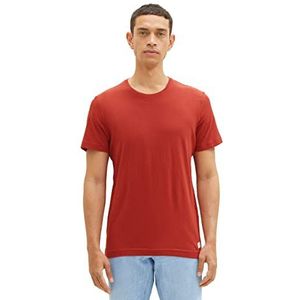 TOM TAILOR Basic T-shirt voor heren, 14302-fluweel rood, L