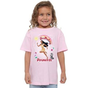 Pocahontas Verjaardag prinses met Meeko meisjes T-shirt, roze, 9-10 jaar, roze, 9-10 jaar