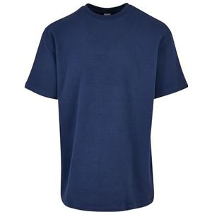 Urban Classics Heren T-shirt oversized wafle Tee, dark blue, L