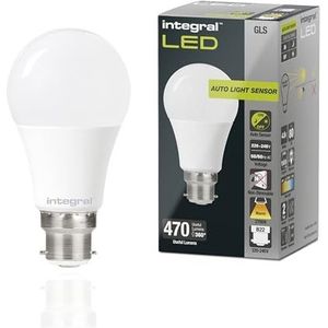 Integral - LED Dag/Nacht Sensor Lamp - B22d - 4.8W - 470 Lumen - Extra Warm Wit