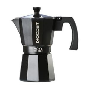 WECOOK! Bella Italiaans Aluminium Espresso Koffiezetapparaat, 3 Kopjes, Siliconen Afdichting, Veiligheidsventiel, Keramisch, Gas, Elektrisch