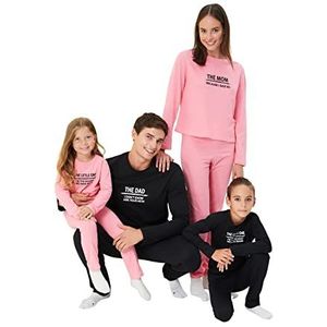 Trendyol Mannelijke Plain Midden Gebreide T-shirt-Broek Pyjama Set, Zwart, L