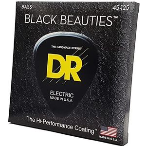DR BKB5-45 Strings BLACK BEAUTIES™ - BLACK Coloured Bass Strings: 5-String Medium 45-125