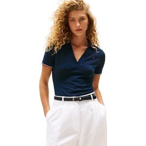 Tommy Hilfiger - T-shirt - Donkerblauw - Katoen/Elastaan