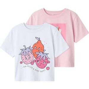 Name it mini Meisjes Nmfhelka 2P Ss Nreg Top Pb (2-pack), Lucent Wit, 92